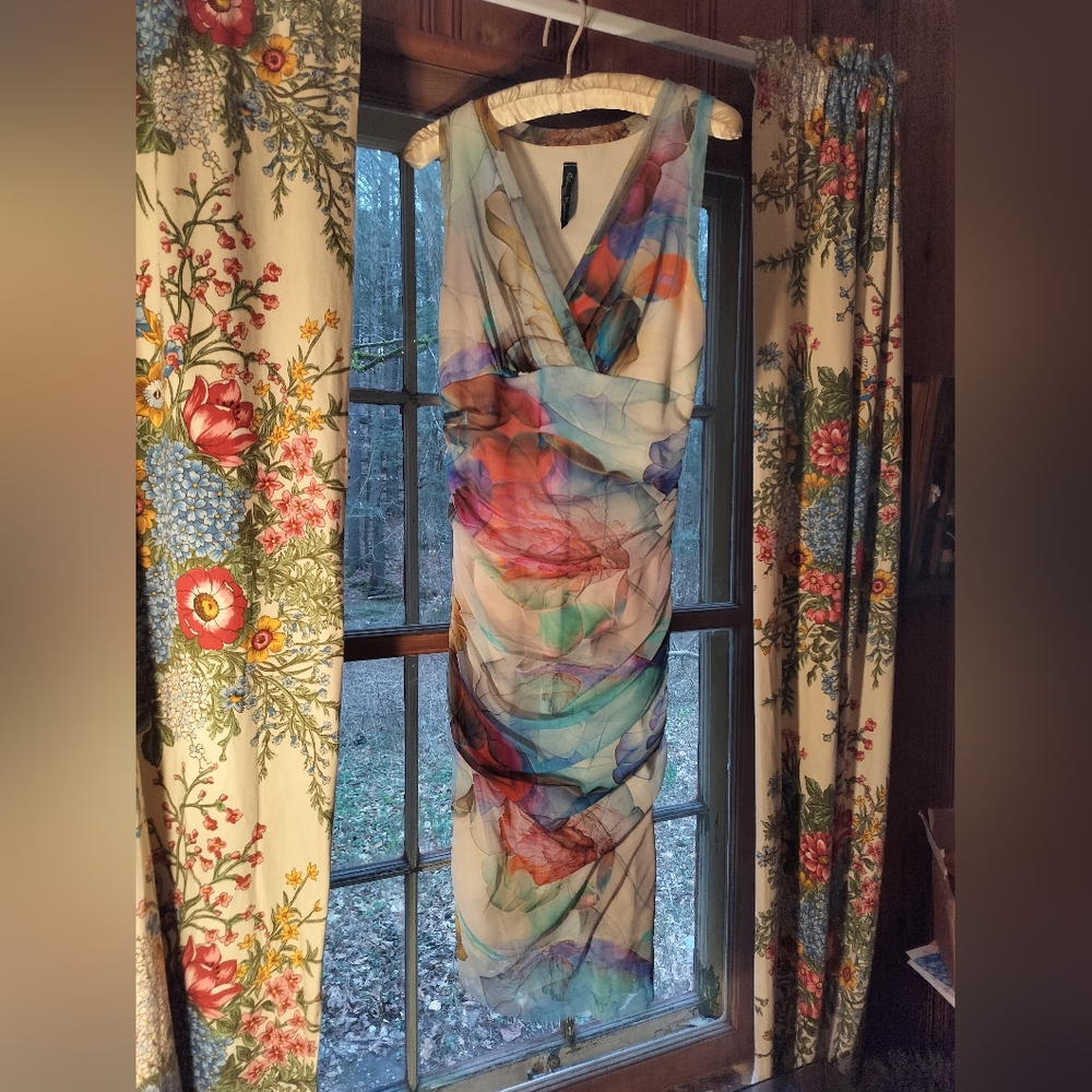 Elana Kattan  colorful midi dress